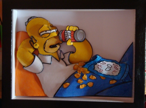 Tableau Homer pour un de mes Fils Fan des Simpsons